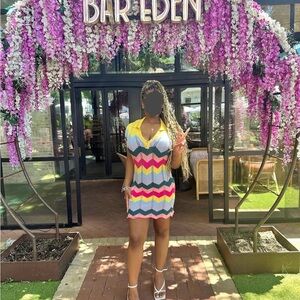 Colorful Chevron Knit Dress